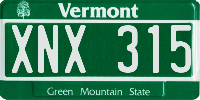 VT license plate XNX315