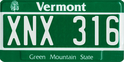 VT license plate XNX316