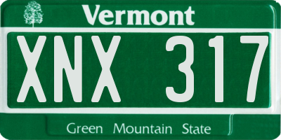 VT license plate XNX317