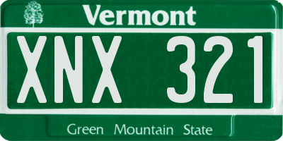 VT license plate XNX321