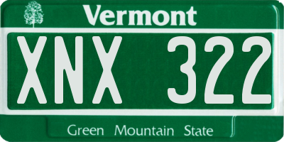 VT license plate XNX322