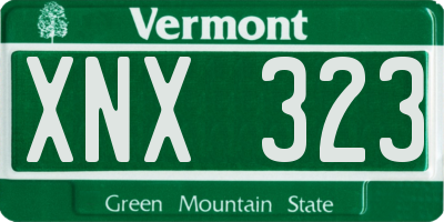 VT license plate XNX323