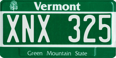 VT license plate XNX325