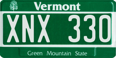 VT license plate XNX330