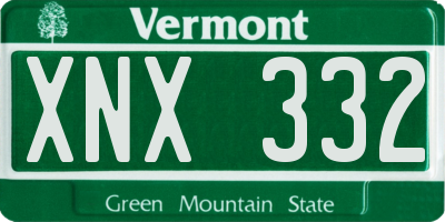 VT license plate XNX332