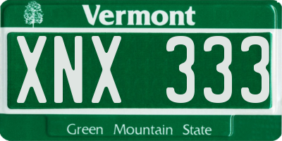VT license plate XNX333