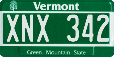 VT license plate XNX342