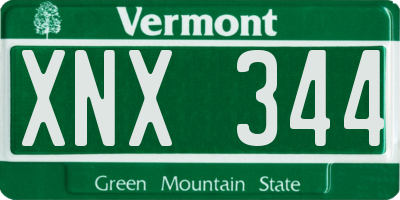VT license plate XNX344