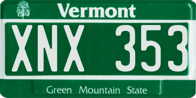 VT license plate XNX353