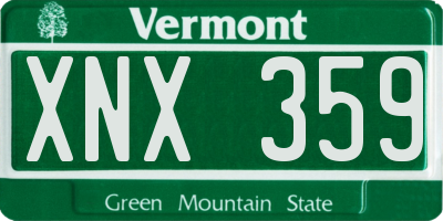 VT license plate XNX359