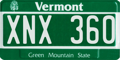 VT license plate XNX360