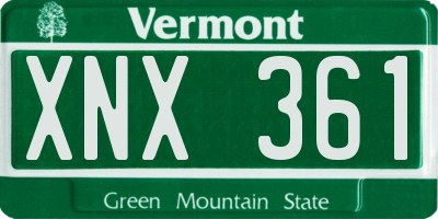 VT license plate XNX361