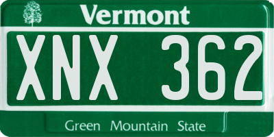 VT license plate XNX362