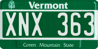 VT license plate XNX363
