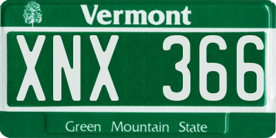 VT license plate XNX366