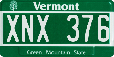 VT license plate XNX376