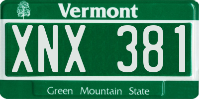 VT license plate XNX381