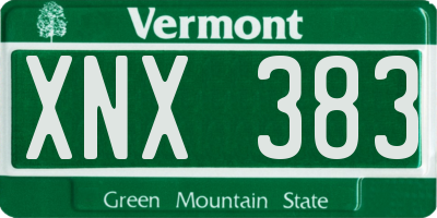 VT license plate XNX383