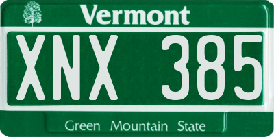 VT license plate XNX385