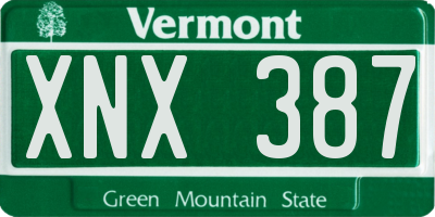 VT license plate XNX387