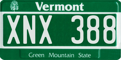 VT license plate XNX388