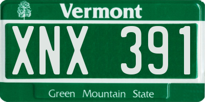 VT license plate XNX391