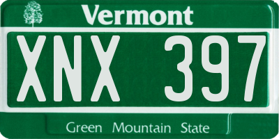 VT license plate XNX397