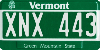 VT license plate XNX443