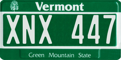 VT license plate XNX447