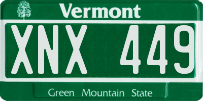 VT license plate XNX449