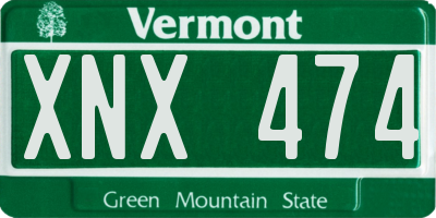 VT license plate XNX474