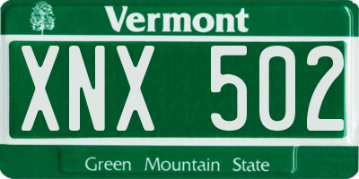 VT license plate XNX502