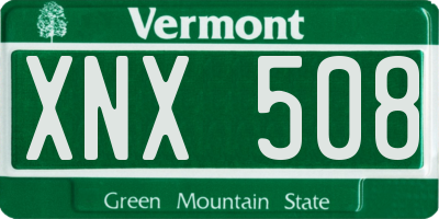 VT license plate XNX508