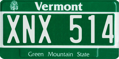 VT license plate XNX514