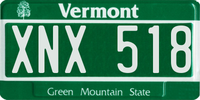 VT license plate XNX518