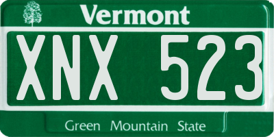 VT license plate XNX523