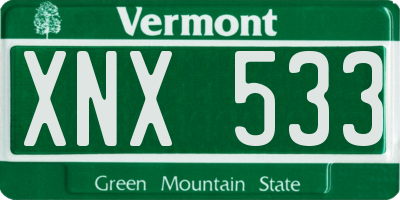 VT license plate XNX533