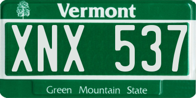 VT license plate XNX537
