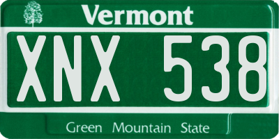 VT license plate XNX538