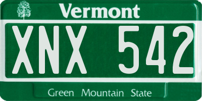 VT license plate XNX542