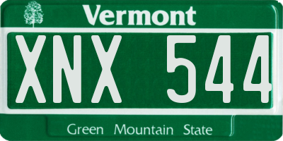 VT license plate XNX544