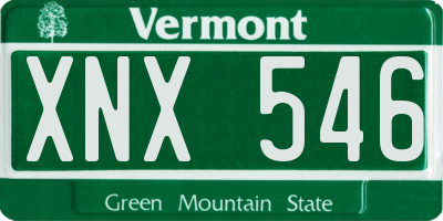 VT license plate XNX546