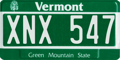 VT license plate XNX547