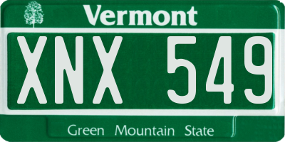 VT license plate XNX549