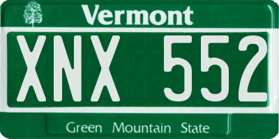 VT license plate XNX552