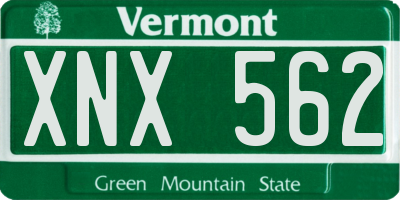 VT license plate XNX562