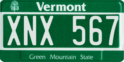 VT license plate XNX567