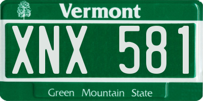 VT license plate XNX581
