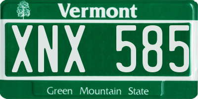 VT license plate XNX585