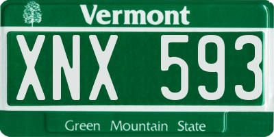 VT license plate XNX593
